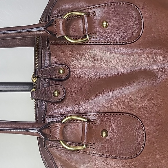 Banana Republic Purse Brown Leather Designer Handbags Double Shoulder Strap Fall - Picture 3 of 7